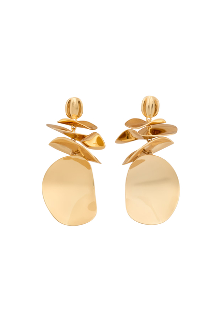 Snack Time Statement Earrings, Plated Metal, Titanium Posts & Cubic Zirconia