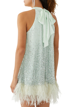 Erna Feather Mini Dress