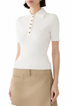 Iconic Rib Knit Polo Shirt