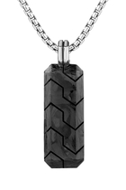 Forged Carbon And Sterling Silver Tag