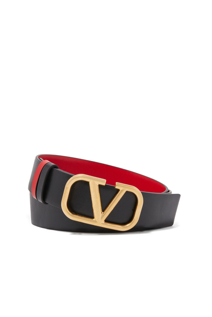 Reversible VLogo Signature Belt