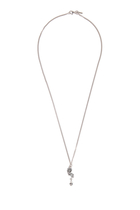 Rose and Skull Pendant Necklace, Sterling Silver