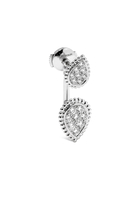 Serpent Bohème Double Motif Single Stud Earring, paved with Diamonds