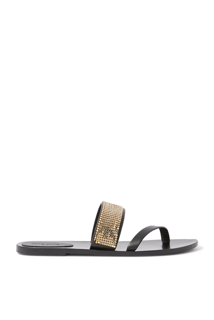 Aida Flat Slides with Embellished Strap