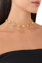 The Past Within The Present Flower Necklace, 18K Yellow Gold-Plated Brass