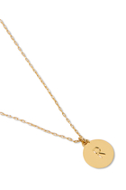 R Initial Mini Pendant, Plated Metal