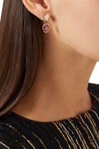 Serpent Bohème Double Motif Diamond Single Stud Earring with Rhodolite