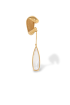 Clear Teardrop Ear Cuff in Gold Vermeil, 925 Sterling Silver & Zirconia
