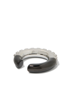 Kia Round Ear Cuff,  Silver-Plated Stainless Steel & Zirconium Oxides