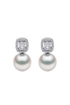Starlight Earrings, 18k White Gold with South Sea Pearls & Diamonds
