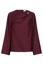 AZAE Draped Silk Top