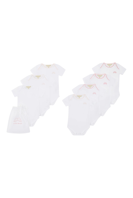 Kids Angel Wing Picot Short Sleeve Onesies Set