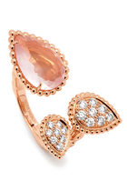 Serpent Boheme Three Motif Ring, 18k Rose Gold & Diamonds