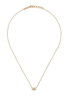 Kids Cloud Arabic Letter Seen Pendant Necklace, 18k Yellow Gold With Enamel