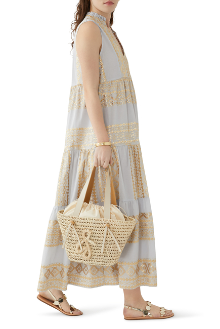 Embroidered Midi Dress