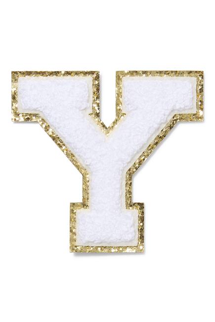 Kids Chenille Sparkle Letter 'Y' Patch