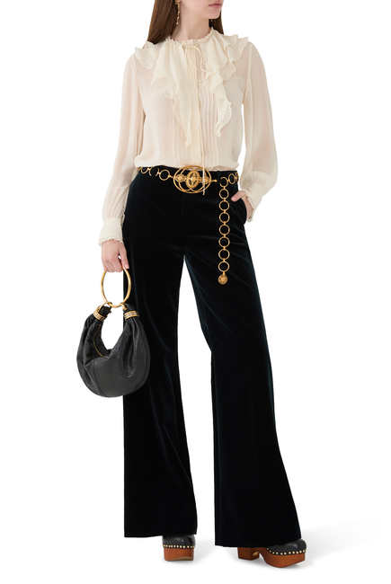 Ruffled Blouse in Silk Georgette