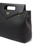 Soft Diamond Embossed Leather Tote Bag