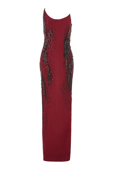 Bordeaux Embroidered Gown