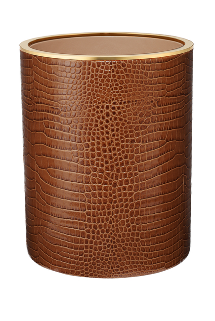 Classic Croc Leather Waste Bin