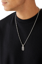 Streamline Amulet, Sterling Silver & Black Diamonds