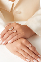 Serpent Boheme Small Motif Ring, 18k Rose Gold & Pink Quartz