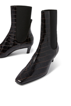  Croco-Embossed 60 Mid-Heel Boots
