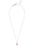 Cleo  Mini Rev  Pendant, 18k White Gold with Pink Coral & Diamonds