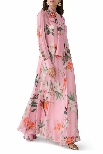Lilith Tie Neck Maxi Dress