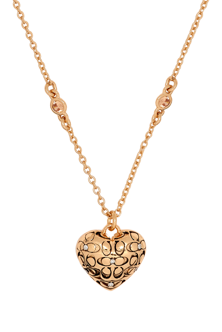 Signature Quilted Heart Locket Necklace