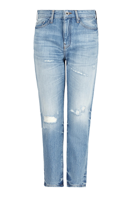 5-Pocket Cropped Boyfriend Jeans
