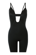 Suit Your Fancy Shaping Plunge Low-Back Mid-Thigh Bodysuit