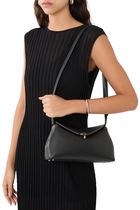 T-Lock Grained Leather Clutch