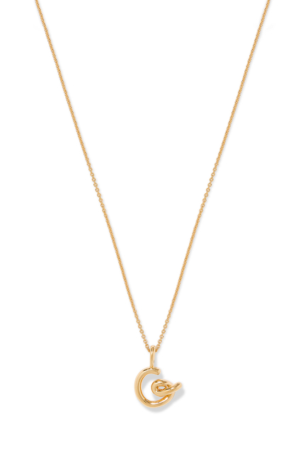 Curly Molten Mini Initial Necklace - G , 18k Recycled Gold Vermeil on Recycled Sterling Silver