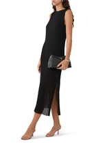 T-Lock Grained Leather Clutch