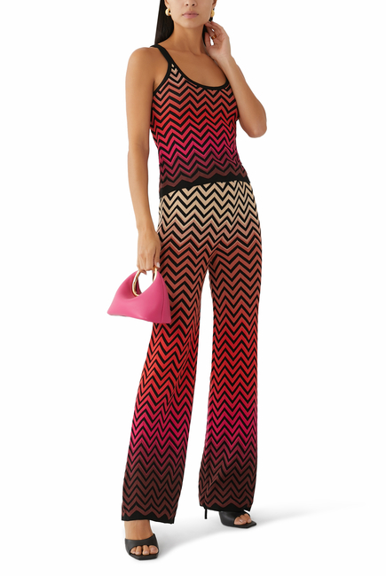 Chevron Jacquard Sleeveless Tank Top