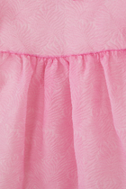 Kids Puff-Sleeve Textured Organza Dress