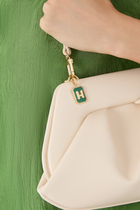 Letter H Charm,  18K Yellow Gold & Malachite