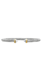 Classic Cable Bracelet, 18K Yellow Gold with Sterling Silver & Pearls