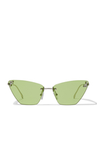 Fendi First Crystal Silver Cat Eye Sunglasses