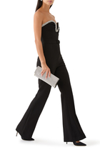 Strapless Embellished Crepe Jumpsuit