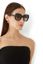Lettering Round Sunglasses