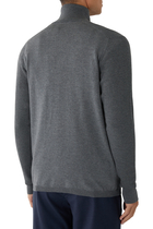  Waffle Half Zip Turtle Neck Sweater