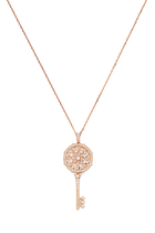 Muftah Turath Medium Key Necklace, 18k Pink Gold & Diamonds