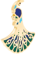Enamel Blossoming Eye Charm, 18k Yellow Gold & Diamonds