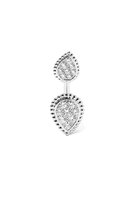 Serpent Bohème Double Motif Single Stud Earring, paved with Diamonds