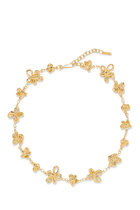 The Past Within The Present Flower Necklace, 18K Yellow Gold-Plated Brass