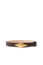 Diamond Clasp Biker Leather Belt