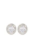 Oval Solitaire Studs, Sterling Silver
