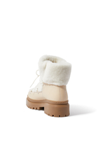 Lace-Up Mid-Length Shearling Boots